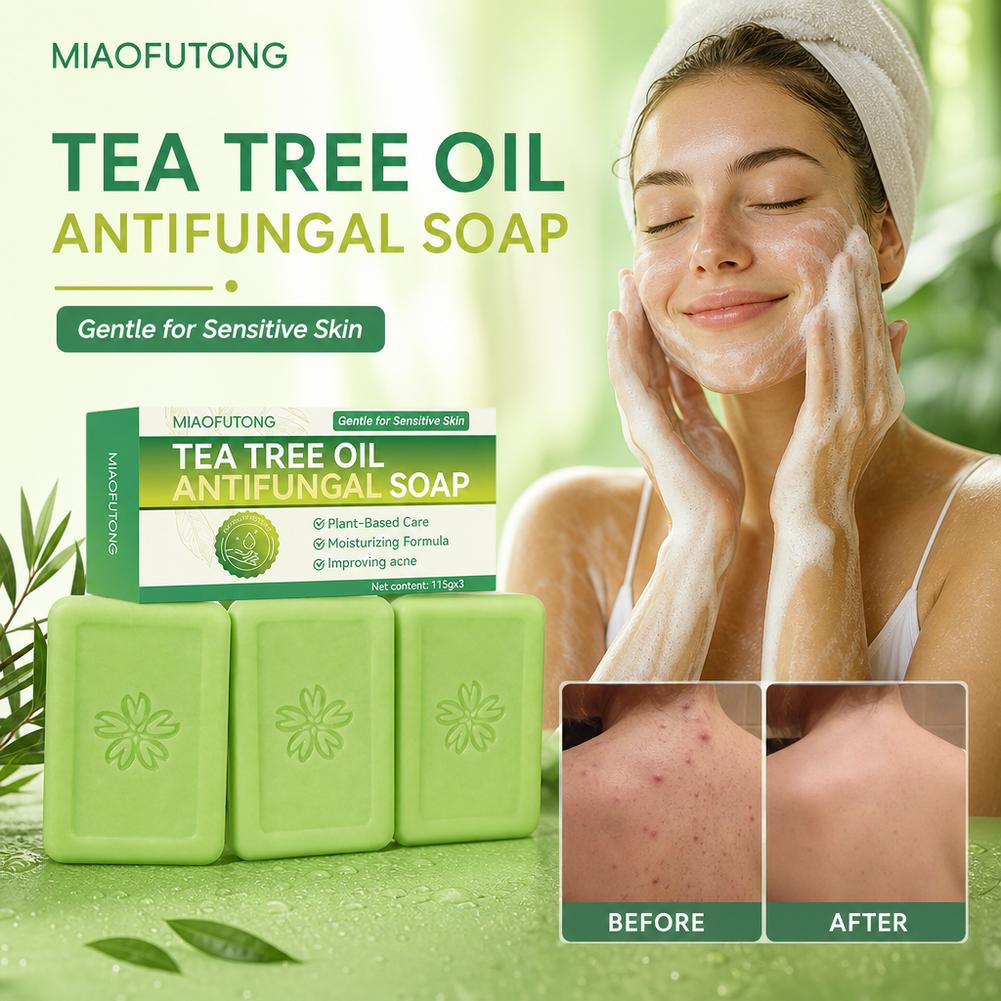3pcs Tea Tree Oil Soap Bar Nat - Herbal Wellness Tea ulasan dan harga