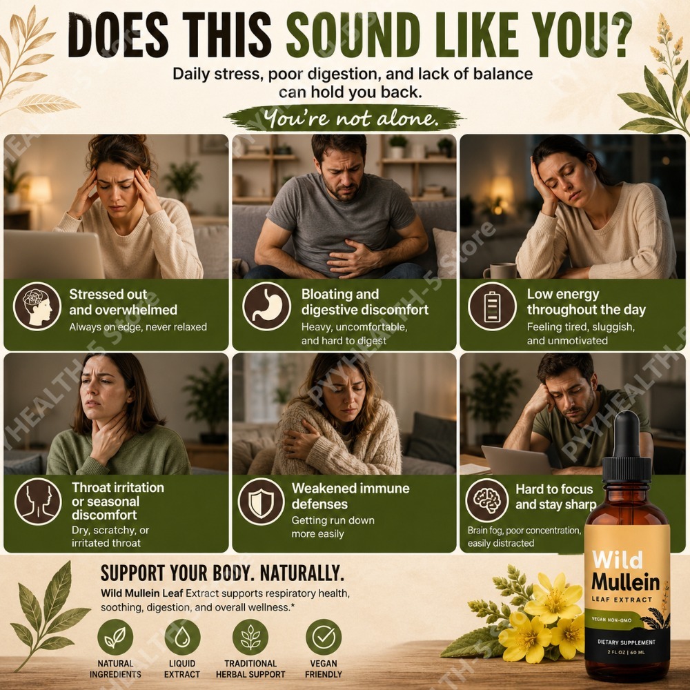Wild Mullein Leaf Drops with G - Herbal Wellness Drops ulasan dan harga