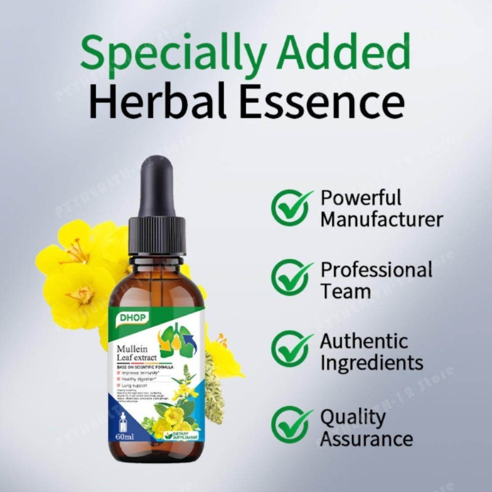Mullein Leaf Extract Drops 60m - Herbal Wellness Drops ulasan dan harga